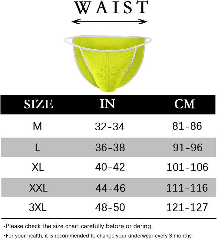 BIATWOWR Men's Briefs Sexy Men's Underwear Briefs with Big Ball Pouch Low Waistband Underpants Men 3