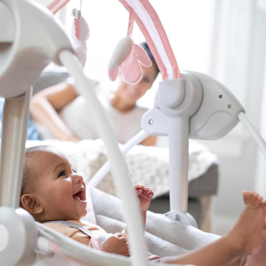 Ingenuity, tragbare Babyschaukel & Babywippe, Flora the Unicorn - 6 Schaukelgeschwindigkeiten, 3 Zei