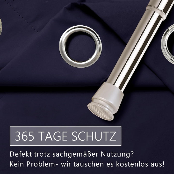 tinycurtains, Türvorhang mit Teleskopstange, einfache Montage in nur 1 Minute ohne Bohren (Türvorhan