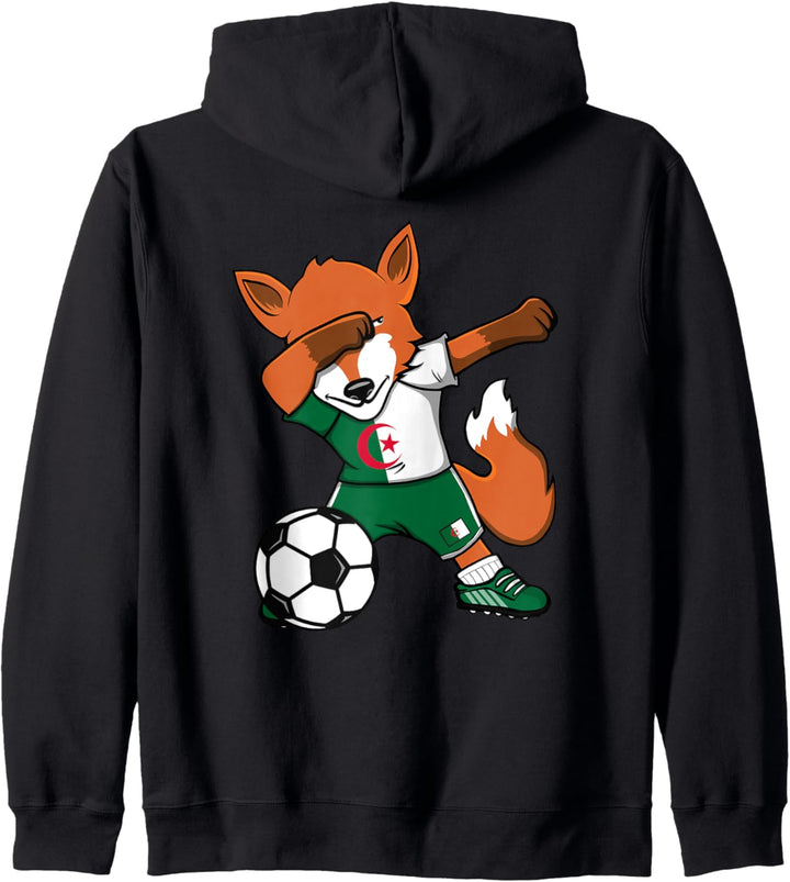 Dabbing Fuchs Fox Algerien Fussball Algerische Flagge Sport Kapuzenjacke