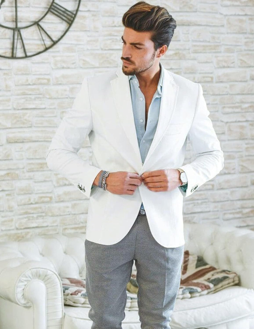COOFANDY Herren Sakko Sportlich Freizeit Blazer Business Sakko Anzugjacke 1 Knöpfe Einfarbig Regular