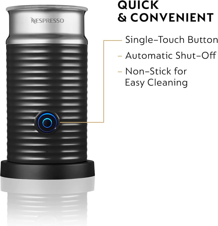 Nespresso Aeroccino3 Milchaufschäumer, Einheitsgrösse, Schwarz, Milchaufschäumer