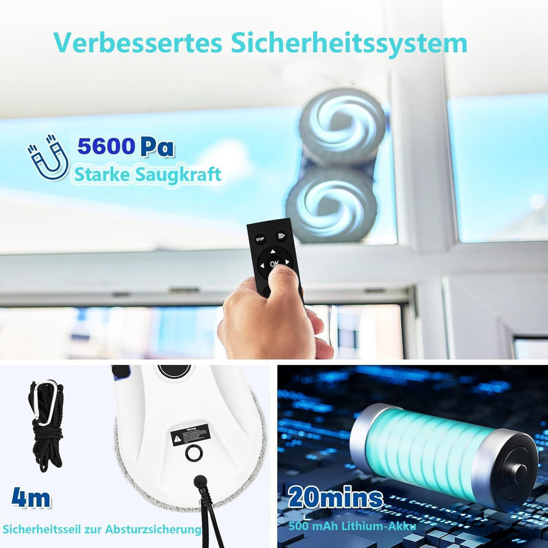 Fensterputzroboter Automatischer Fensterreinigungsroboter Fensterroboter Mit Wasserstrahl, Fensterre