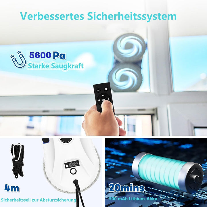 Fensterputzroboter Automatischer Fensterreinigungsroboter Fensterroboter Mit Wasserstrahl, Fensterre