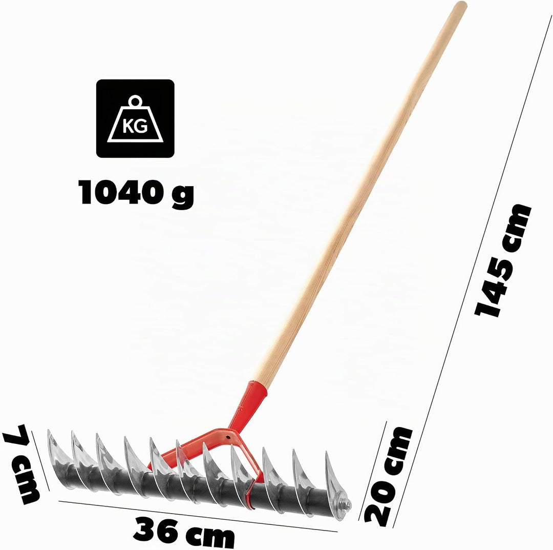 KADAX Rasenlüfter, manueller Vertikutierer für Garten, Rasen, Moos, Gartenzubehör aus Metall, Schnei