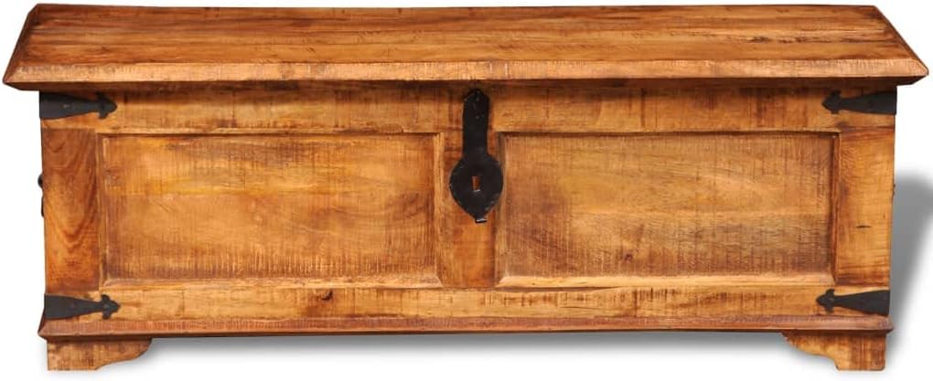 homiuse Aufbewahrungstruhe Raues Mangoholz Schatztruhe Schatzkiste Truhe mit Deckel Schatzkiste Holz