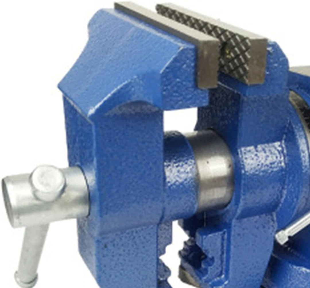 5" Schraubstock Parallel Werkbank Drehbar Teller 360° mit Amboss Tischschraubstock 125 mm Blau für F