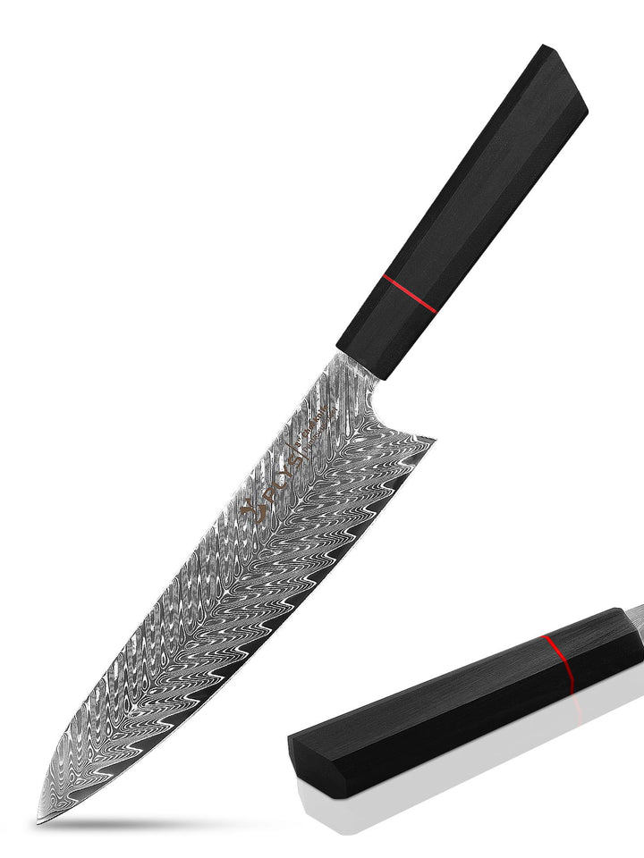 Plys Damastmesser Japanisches Kochmesser: 20cm Kingle, Scharfer Vg10 Stahlkern, 67 Lagen Damaststahl