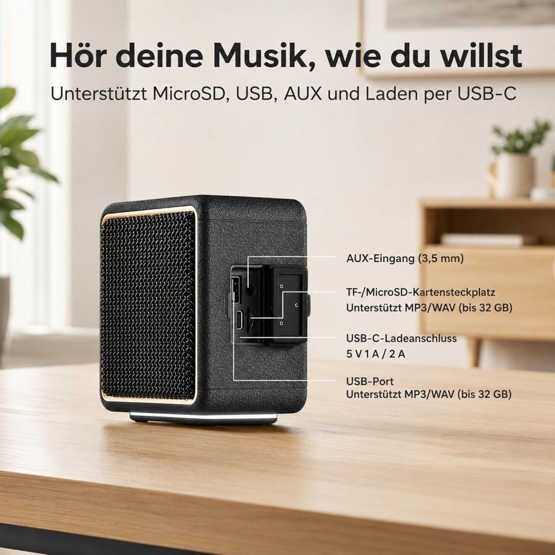 MG II Bluetooth Lautsprecher 40W, Tiefer Bass mit DSP, RGB Licht, IPX7 Wasserdicht, Dual-Treiber,17H