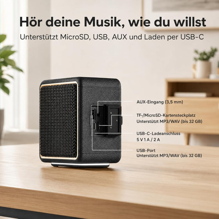 MG II Bluetooth Lautsprecher 40W, Tiefer Bass mit DSP, RGB Licht, IPX7 Wasserdicht, Dual-Treiber,17H