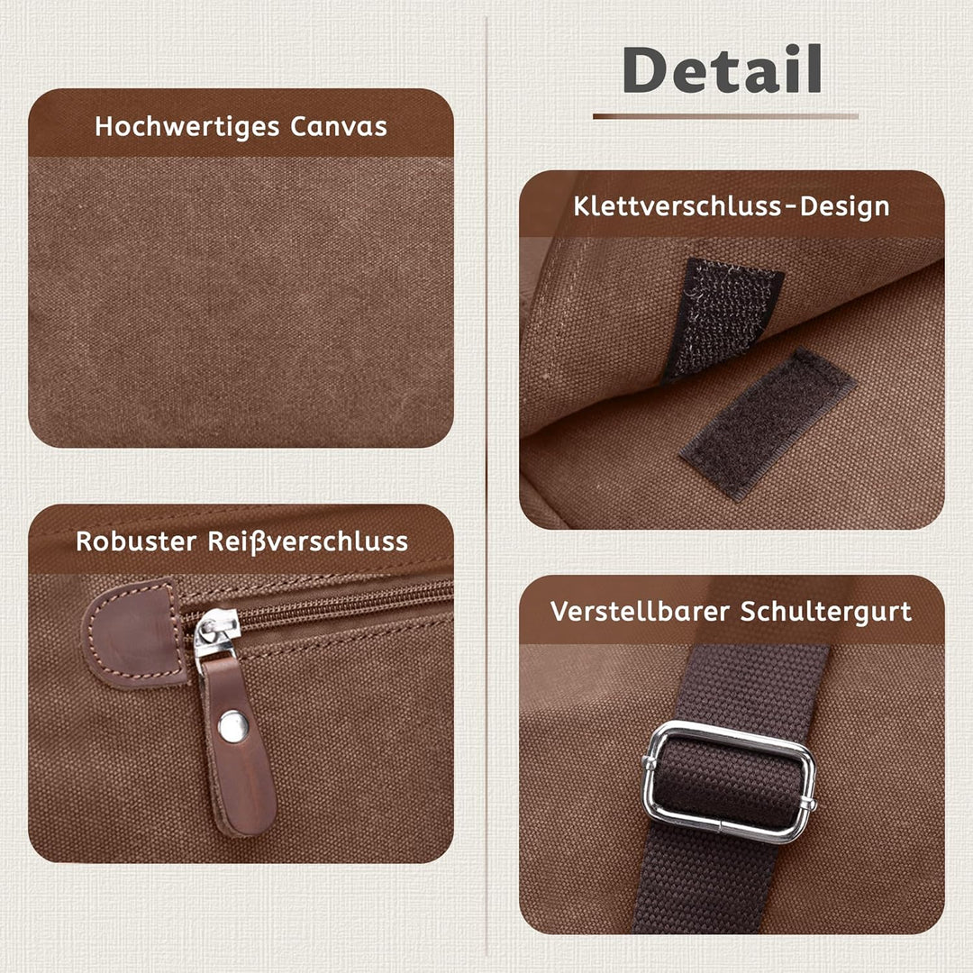 VARLIVOO Umhängetasche für Herren Schultertaschen 14" Zoll Laptoptaschen Messenger Bags Kuriertasche