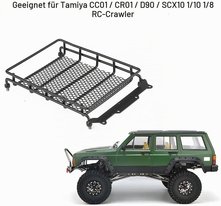 Dachträgerkorb, Dachgepäckträger Schwarz für SCX10 1/10 1/8 RC Car für CC01 / CR01 / D90 RC Crawler