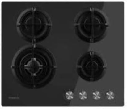 Taurus CG4HN/B Gaskochfeld, 7800 W, 4 Kochzonen, mechanische Bedienung, einstellbare Flamme, 3,3 kW,