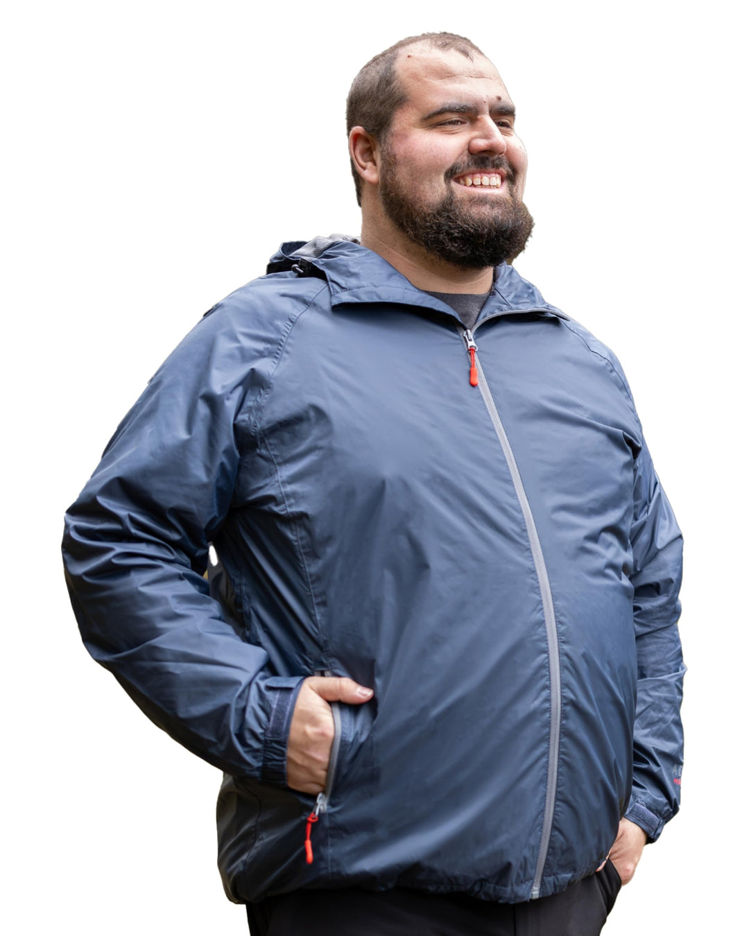 ADAMO Regenjacke Herren wasserdicht atmungsaktiv, Outdoor Jacke in Übergrösse mit Kapuze aus 100% sc