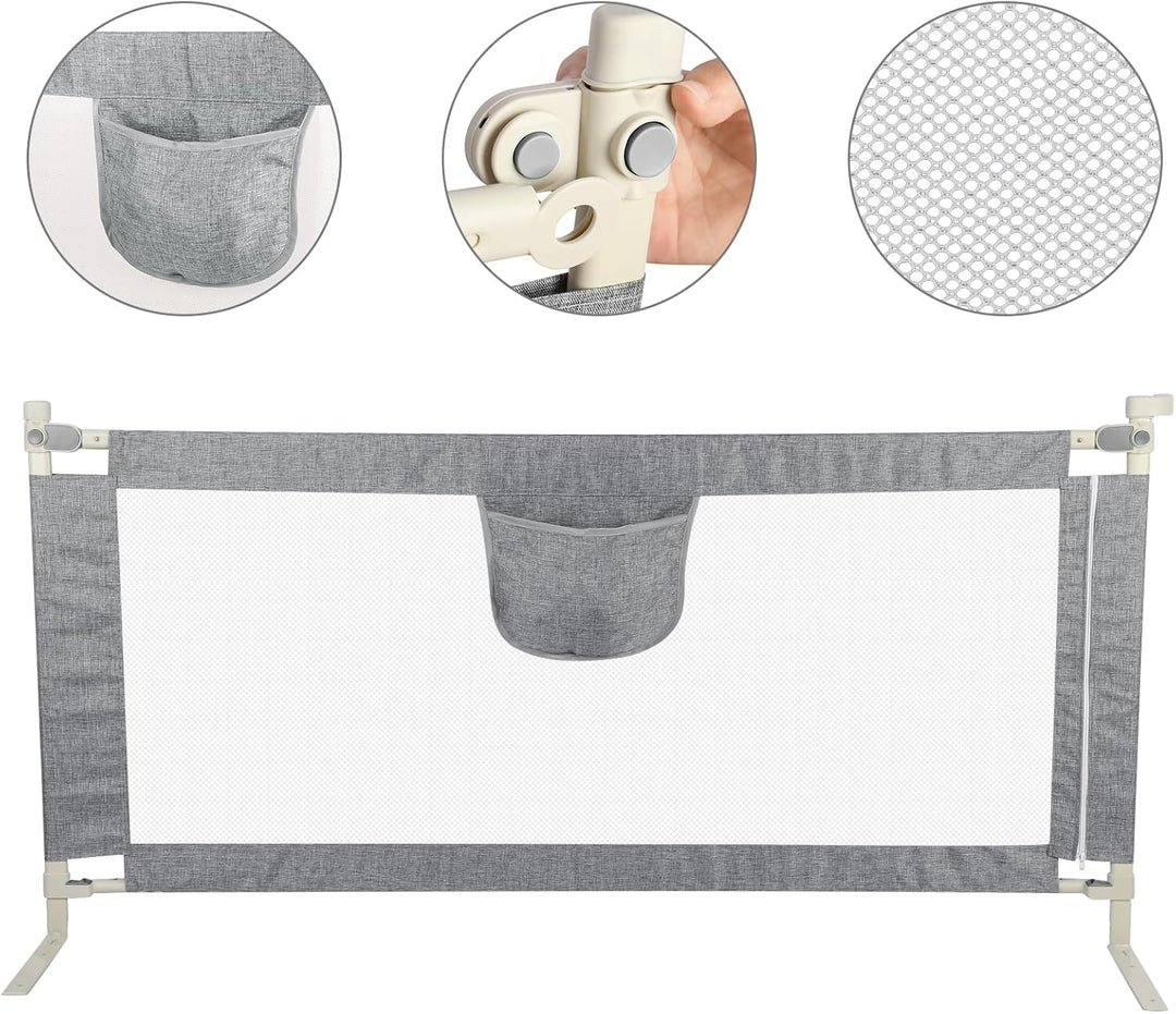 homewell Bettgitter für Kleinkinder, Bettgitter, faltbar, tragbar, höhenverstellbar, Sicherheitsbarr