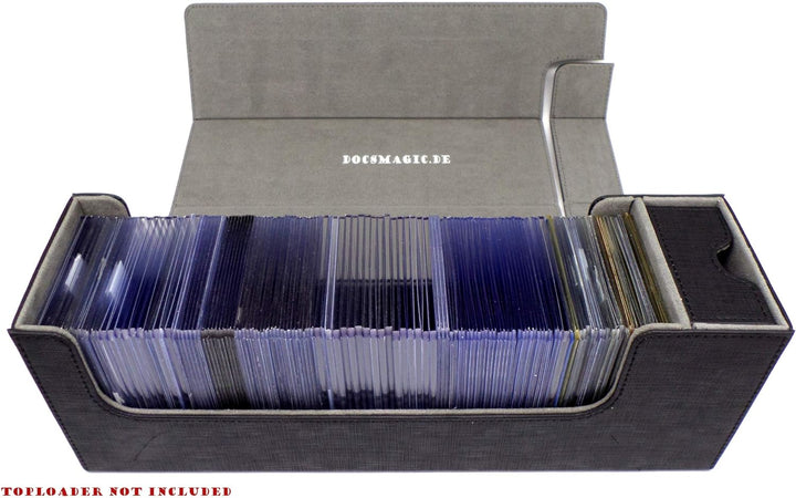 docsmagic.de Premium Magnetic Tray Long Box Black Medium + 3 Flip Boxes - Schwarz Medium + 3 Flip Bo