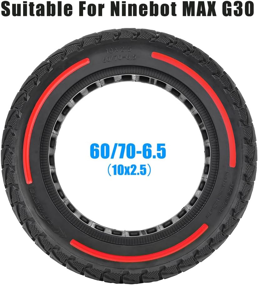 60/70-6,5 Vollgummireifen 10 Zoll Solide Reifen für Xiaomi 5/5 Pro/5 Max,für Ninebot Max G30/Max G30