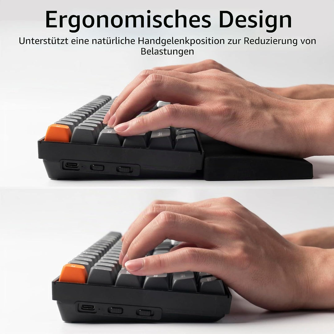 Keychron 447mm (17.6") Silicone Wrist Rest – Smooth & Washable Typing Support with Honeycomb for Ful