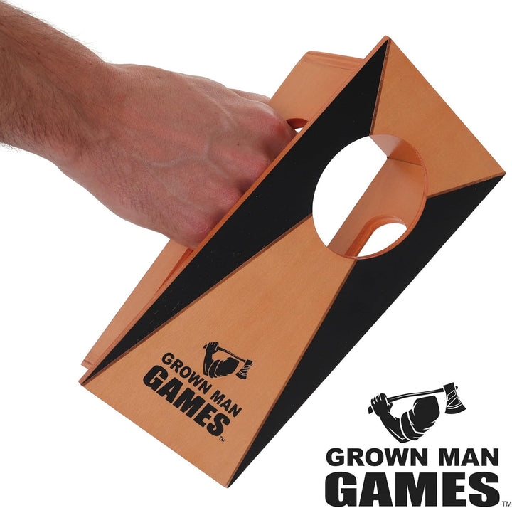 Grown Man Games Mini Cornhole - Tragbares Cornhole Spiel - Mini Sitzsack Wurfspiel - Cornhole Trinks