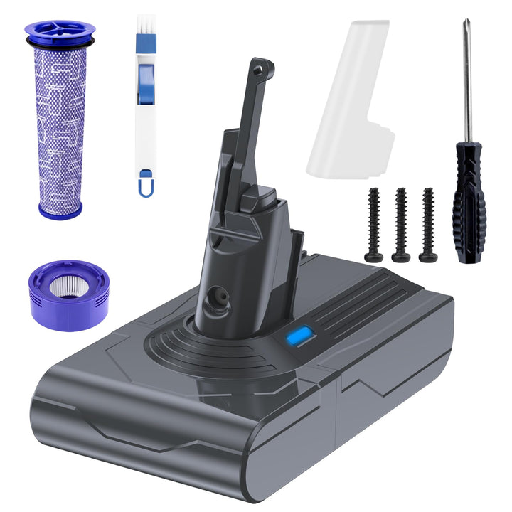 6,5 Ah Akku für Dyson V8 Staubsauger Serie SV10 Ersatzakku für V8 Animal Cordless HEPA/Absolute Cord