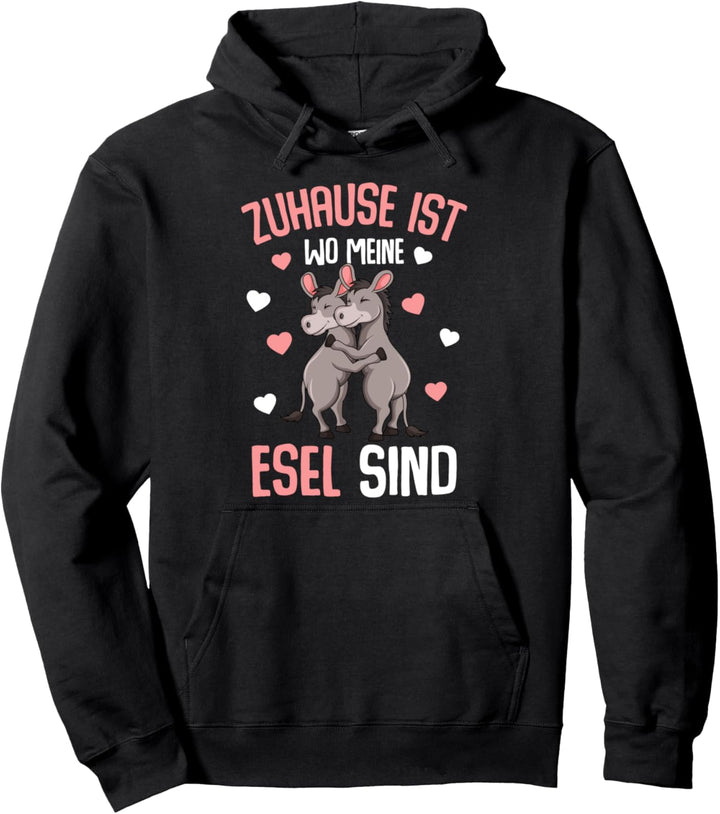 Zuhause ist wo meine Esel sind Bauernhof Landwirtin Kinder Pullover Hoodie