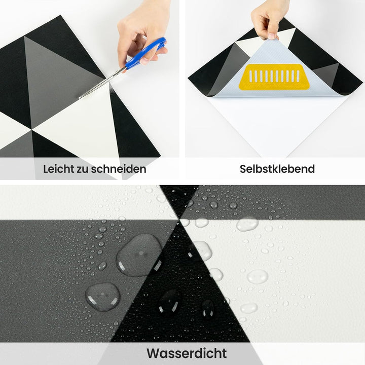 NUFLR PVC Bodenbelag Selbstklebend, Vinylboden Selbstklebend, Wasserfest Rutschfest Selbstklebende B