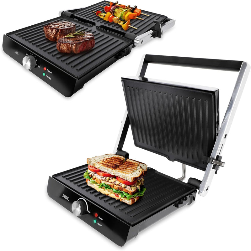 ADE Sandwichmaker 3 in 1 | antihaftbeschichteter Kontaktgrill & Paninitoaster | Tischgrill elektrisc