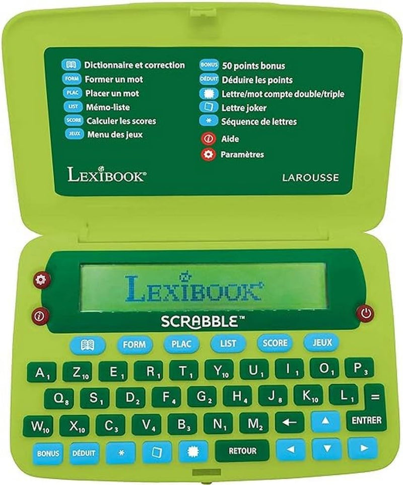 Lexibook -SCR8FR Scrabble ODS8 Electronic Dictionary Larousse FISF Ergonomic Format Large Buttons Ar