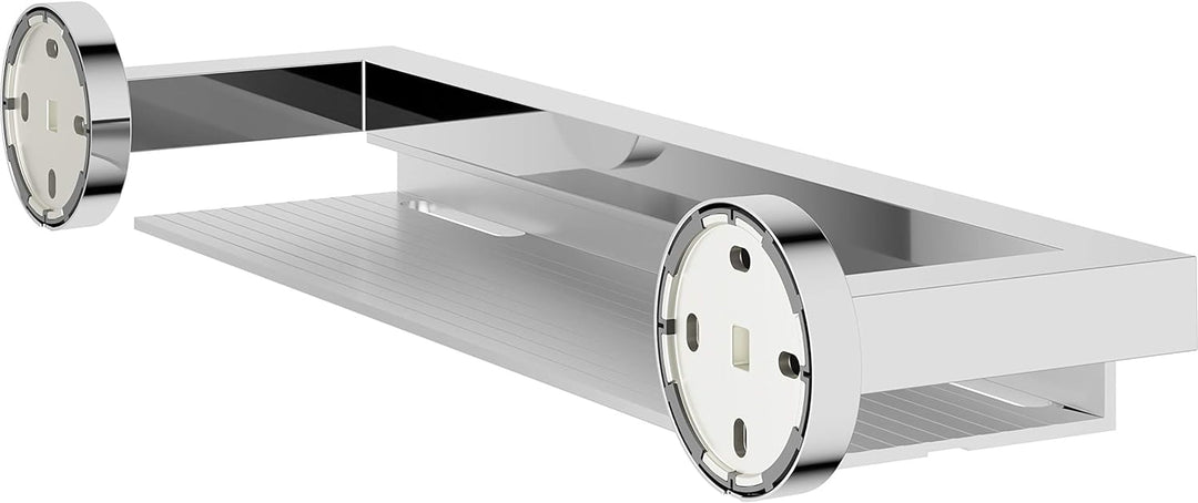 Keuco Duschablage aus Metall hochglanz-verchromt und Aluminium silber eloxiert, 11x40x6cm, Wandmonta