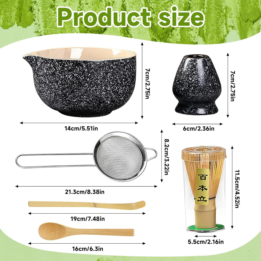 Matcha set, Japanisches Tee-Set, Matcha-Schale, Schaufel, Sieb, Matcha-Besenhalter, Matcha-Besenstän