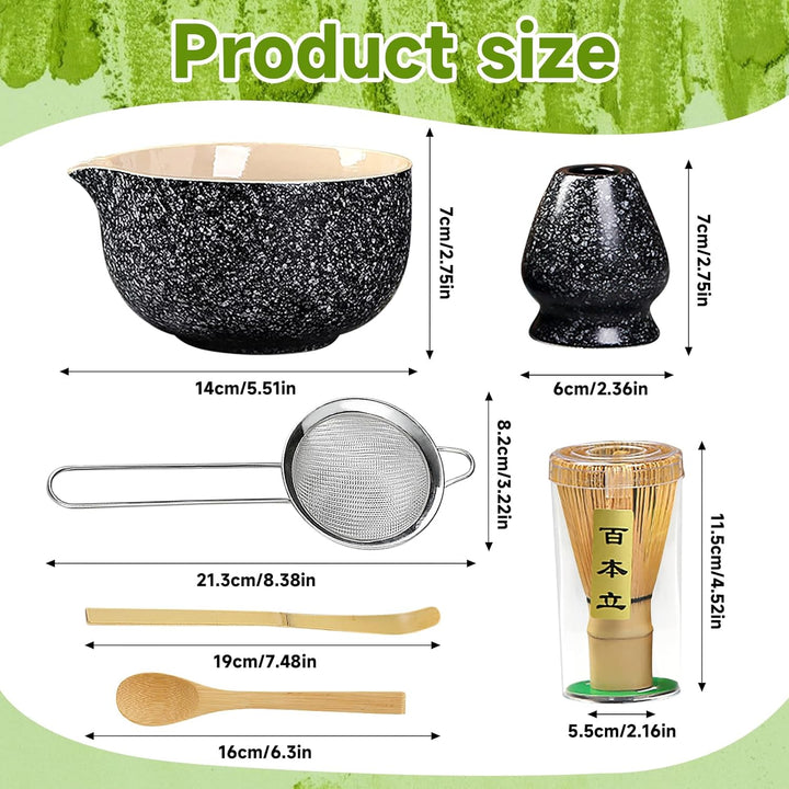 Matcha set, Japanisches Tee-Set, Matcha-Schale, Schaufel, Sieb, Matcha-Besenhalter, Matcha-Besenstän