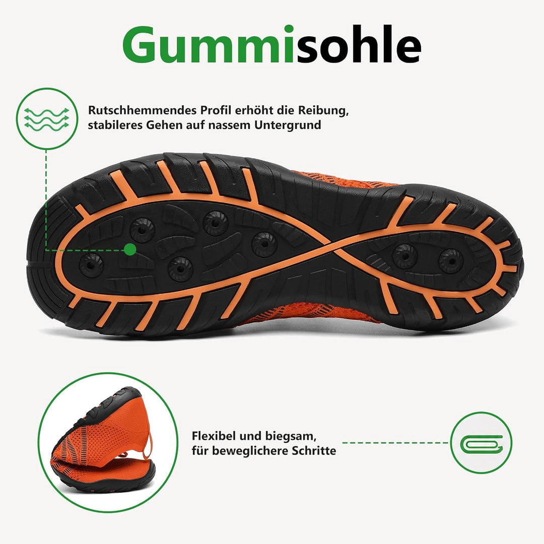 SAGUARO Herren Badeschuhe Damen rutschfeste Sohle Schnell Trocknend Schwimmschuhe 36 EU Dunkelorange