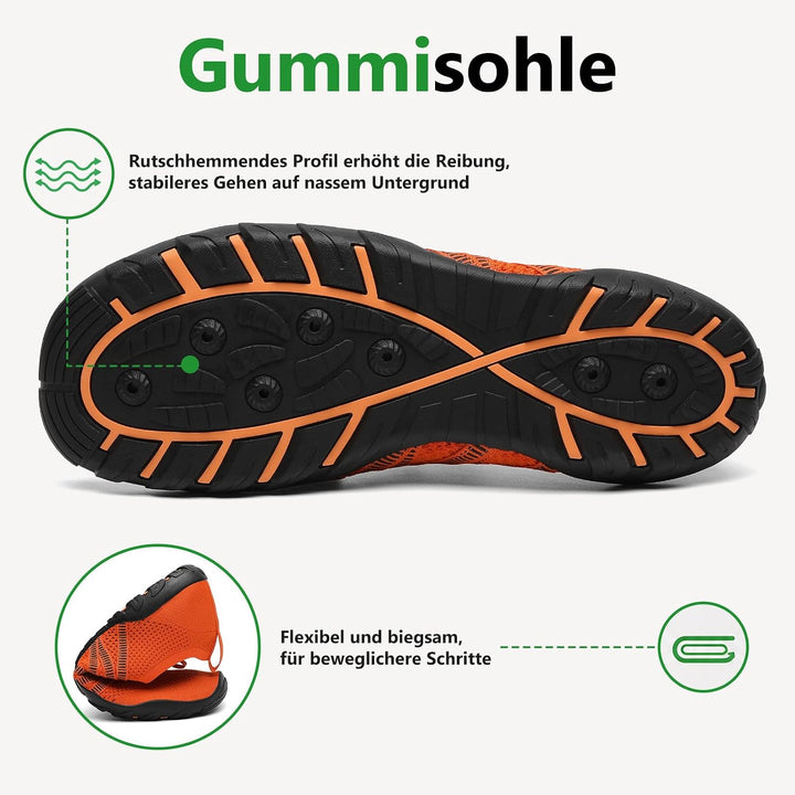 SAGUARO Herren Badeschuhe Damen rutschfeste Sohle Schnell Trocknend Schwimmschuhe 36 EU Dunkelorange
