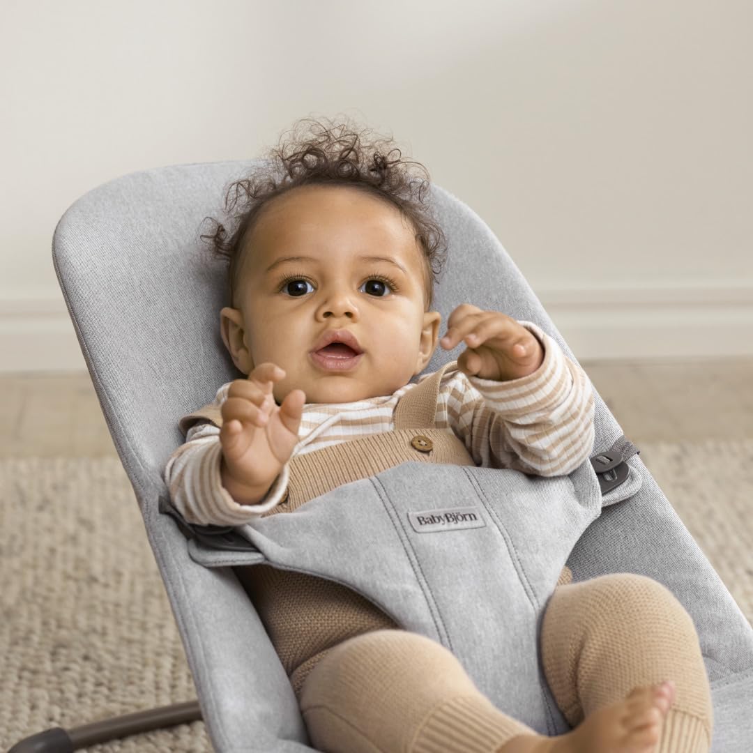 BabyBjörn Babywippe Bliss, Gewebt Melange, Hellgrau