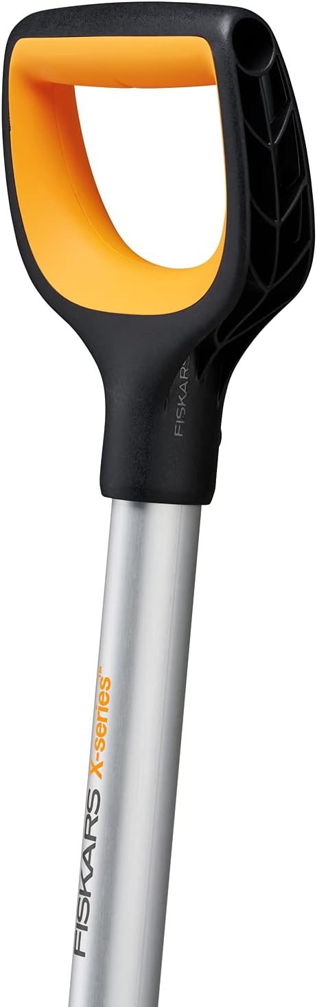 Fiskars Schneeschieber für flache Schneeschichten, X-series, Länge: 173 cm, Aluminium/Polymer, Schwa