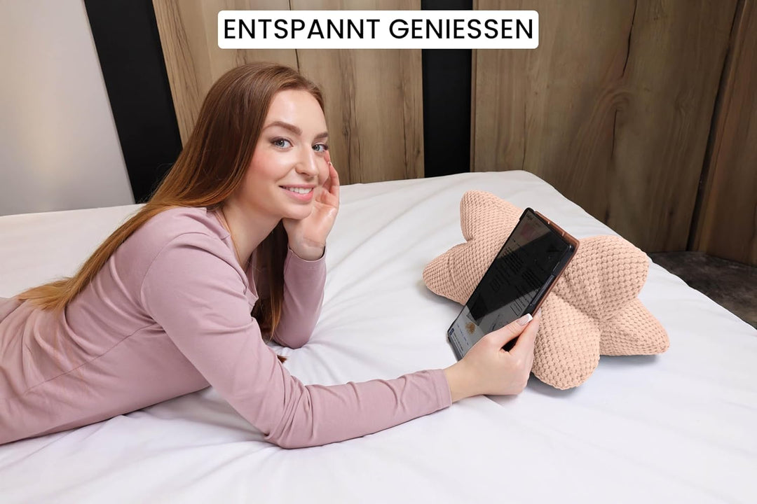 Amilian Leseknochen 44x22 cm - Lesekissen zum Lesen, Knochenkissen; Nackenkissen in Knochenform, Buc