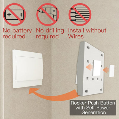 MOES RF433 Funkschalter Batterielose, Funk Lichtschalter Keine Batterie, Wandlichtsschalter Selbstve