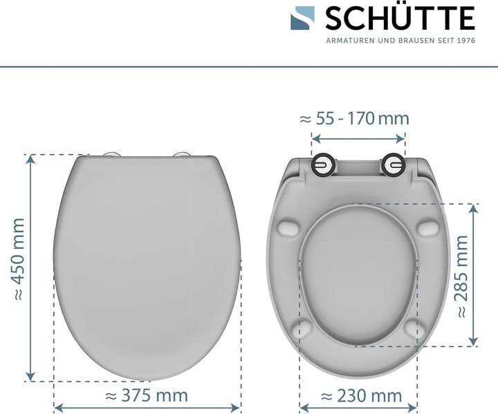 SCHÜTTE WC-Sitz mit Absenkautomatik, Abnehmbarer Klodeckel aus bruchsicherem Duroplast, Innovative D