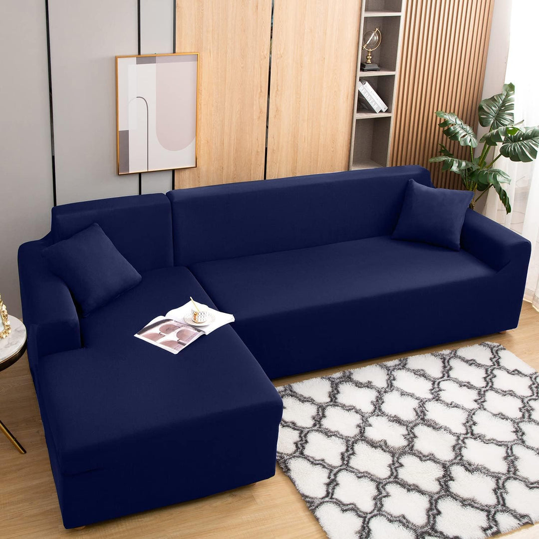 ShowyLive Sofa Überzug Couch Überzug 2er Set für Ecksofa L-Form Sofabezug 3 Sitzer+3 Sitzer, mit 2 S