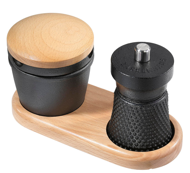 Zassenhaus Gourmet-Set WORKER 3-teilig, Pfeffermühle aus Gusseisen, präzises Keramikmahlwerk, Gewürz