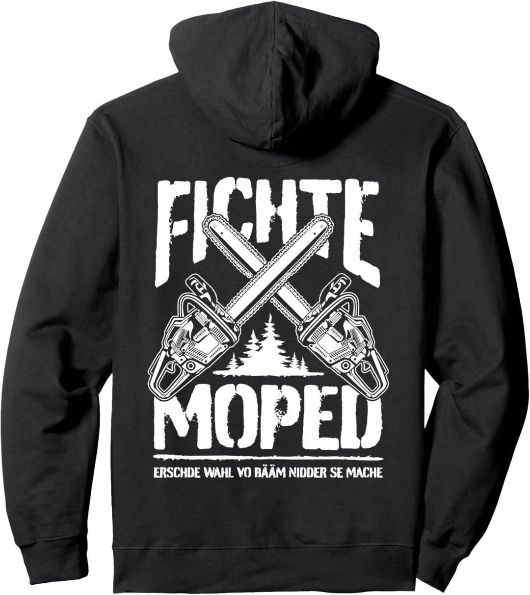 "Fichtemoped" - Saarland Kettensäge Holzfäller Pullover Hoodie
