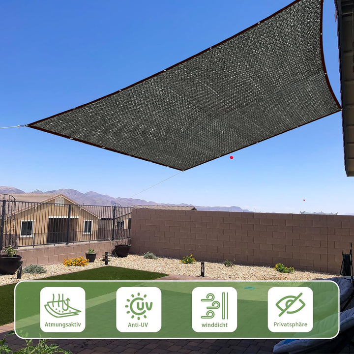 4x6m Garden Sonnenschutznetz, Schattierungsnetz mit ösen Beschattung für Terrassenüberdachung Sonnen
