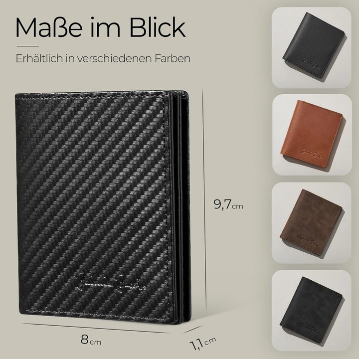 Jaimie Jacobs SLIMSTAR mit grossem Münzfach dünne Geldbörse Leder Slim Wallet Hochformat Geldbeutel