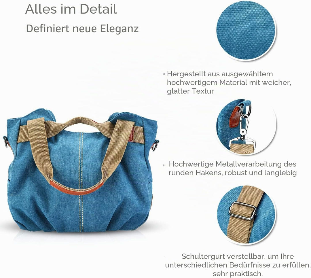 NICOLE &amp; DORIS Canvas Tasche Damen Tragetaschen für Damen Schultertaschen Umhängetasche Leinwand Han
