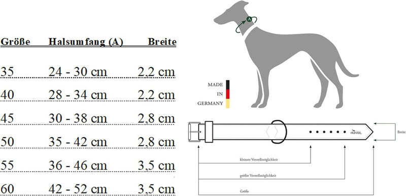 HUNTER LARVIK Hundehalsband, Leder, schlicht, elegant, komfortabel, 60 (M-L), cognac/schwarz cognac/