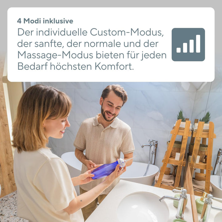 B.Well Swiss tragbare und kabellose Munddusche TH-917, 4 Betriebsmodi inkl. individuellem Modus, 280