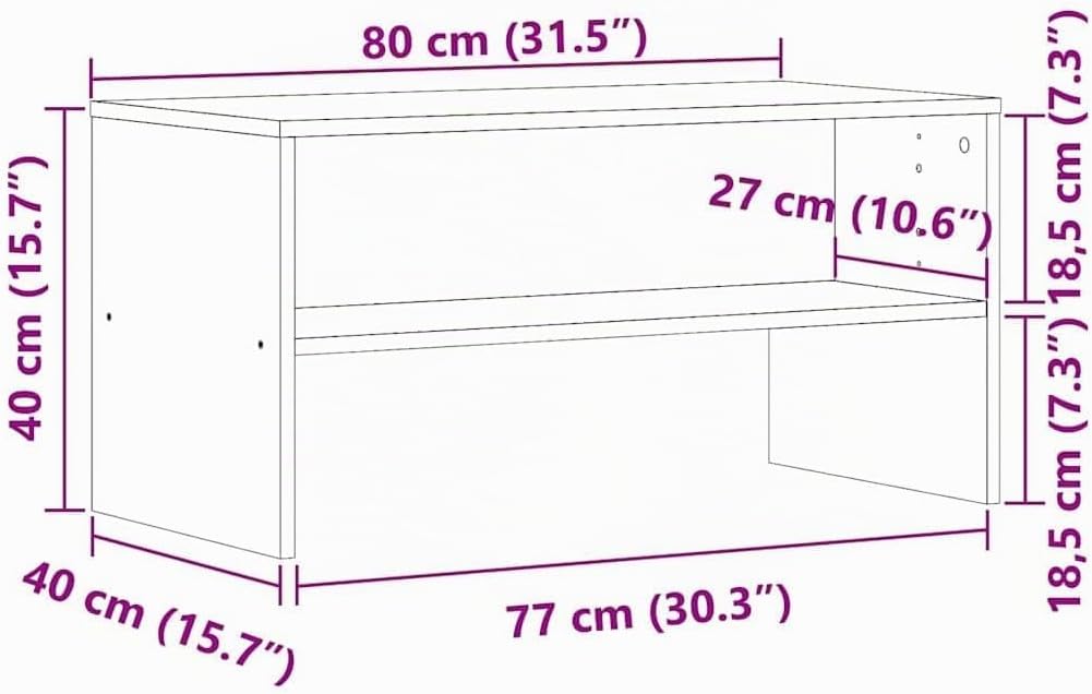 vidaXL TV-Schrank Altholz-Optik 80x40x40 cm Holzwerkstoff, TV-Möbel, TV-Board, TV-Sideboard, TV-Stän