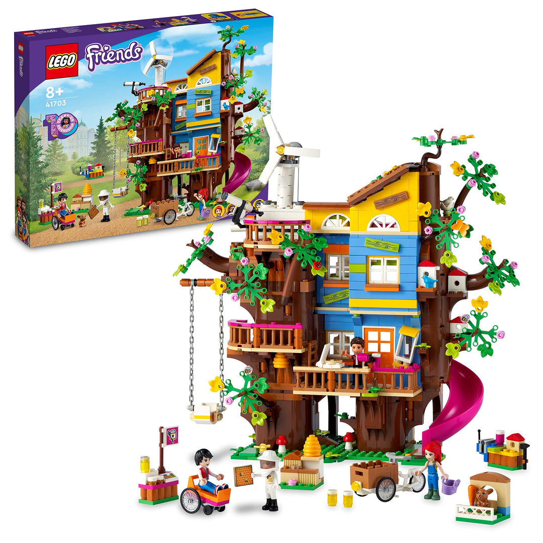 LEGO 41703 Friends Freundschaftsbaumhaus mit Minipuppen, Natur-Lernspielzeug für Mädchen und Jungen