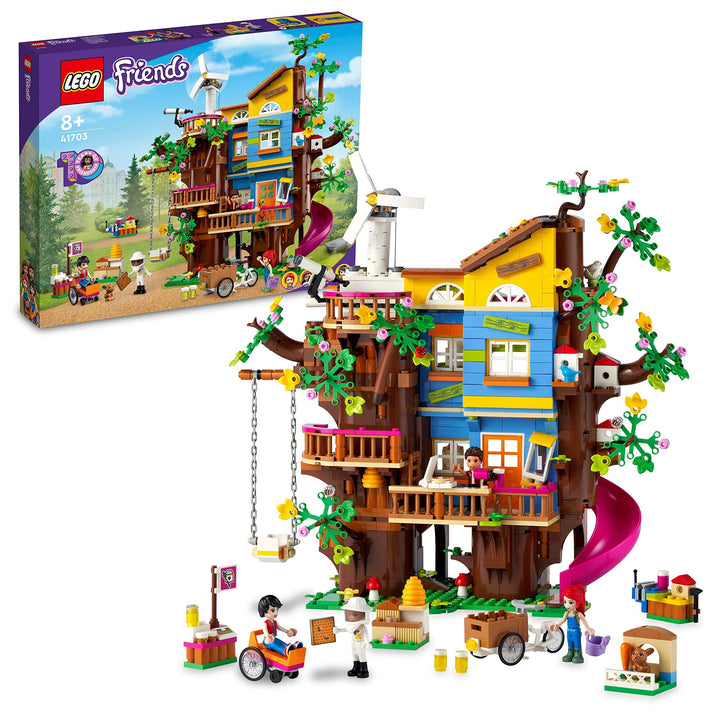 LEGO 41703 Friends Freundschaftsbaumhaus mit Minipuppen, Natur-Lernspielzeug für Mädchen und Jungen