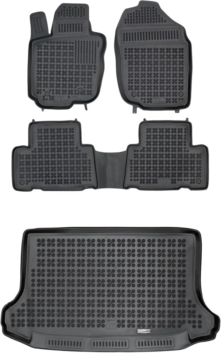 M MOTOS Satz Gummifussmatten und Kofferraummatten für Toyota RAV4 III 2006-2012 Verbessern Sie Ihren